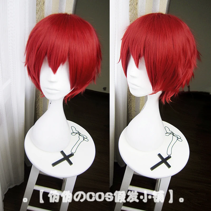 

Assassination Classroom Karma Akabane / Akashi Seijuro / Sasori Short Flame Red Cosplay Wig Costume High Temperature Fiber