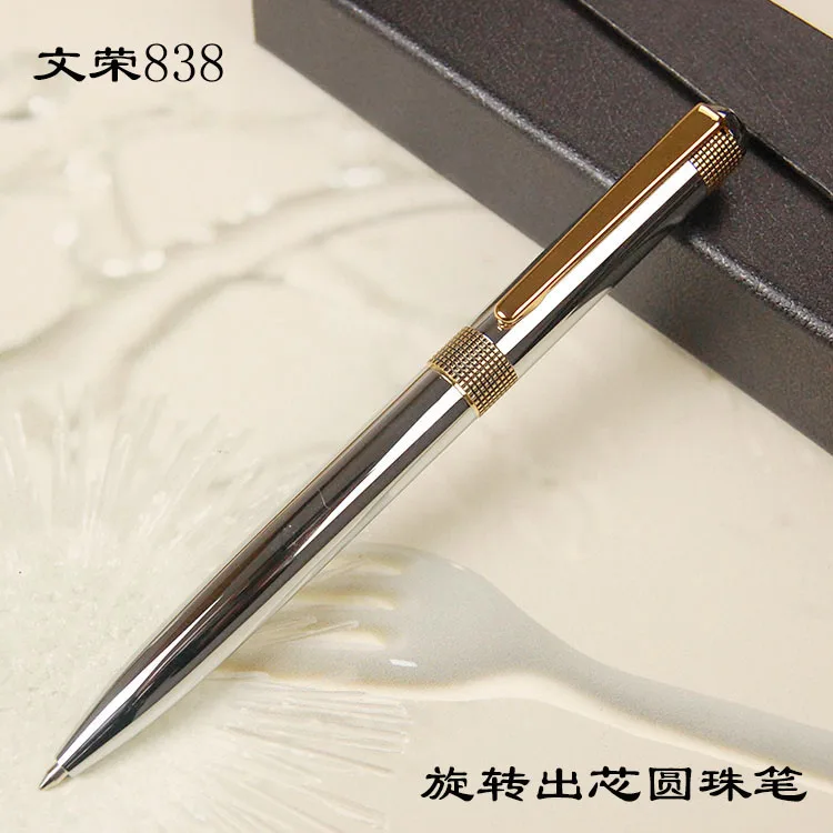 Wenrong 838 Type Metal Ball Point Pen Brass Pen Rotating Core G2  Black Refill Oily Ball Pen