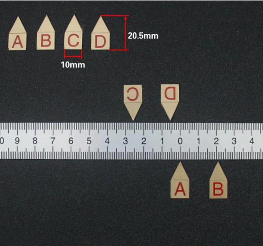 1PC Scale Pointer Ruler Arrow Equipment Measuring  Middle Line Zero Line Indicator Needle Zero Arrow Sign Letter A-E Pointer