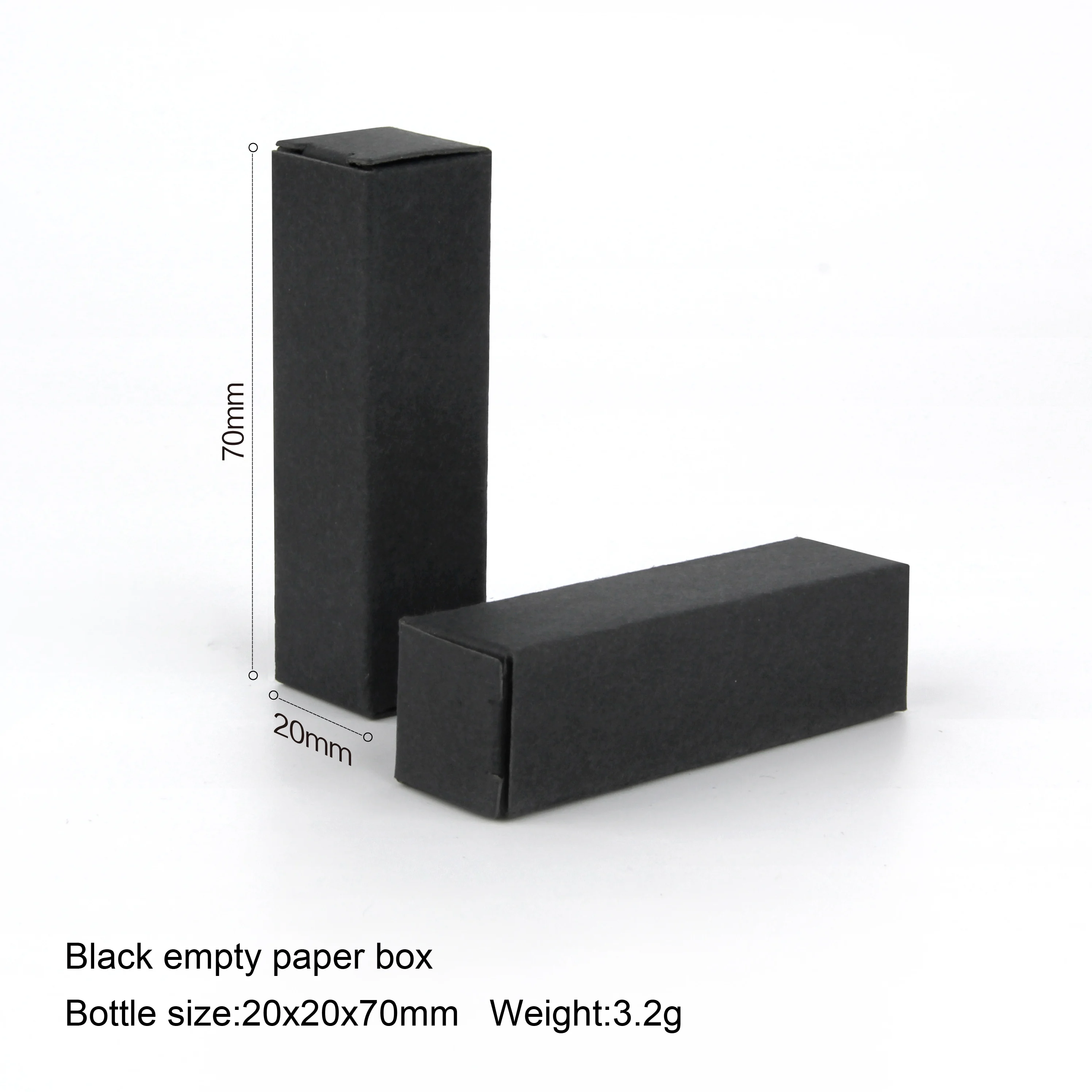 100Pcs/Lot Black Box 20X20X70mm Empty Perfume Bottle Package box Customizable Paper Boxes Packaging Custom Logo