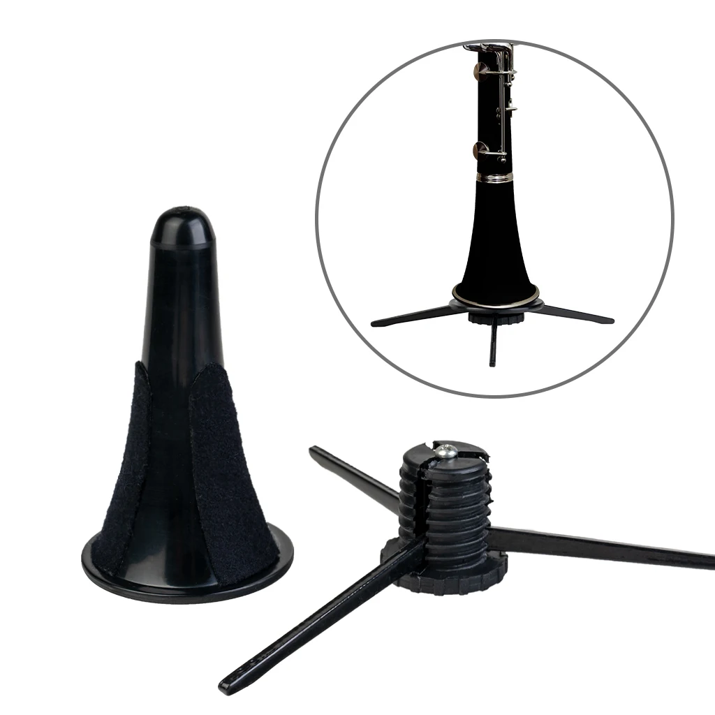 Soporte de clarinete duradero ABS, trípode de descanso plegable para clarinete, piezas de instrumentos musicales