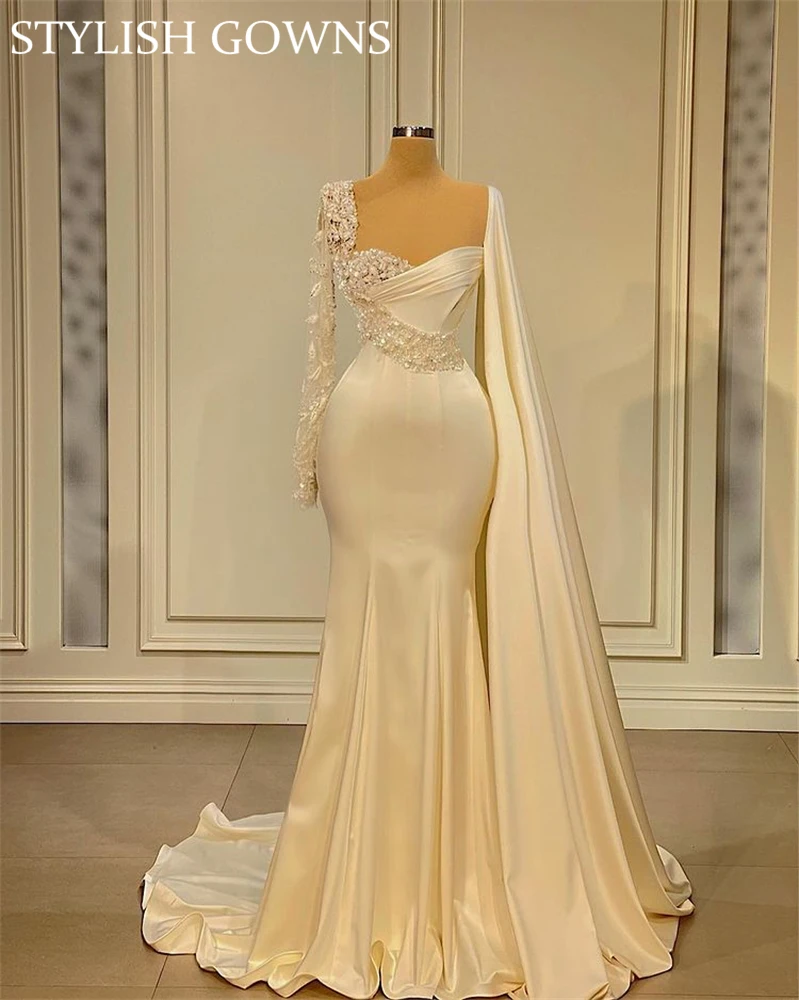 

Arabic Elegant New Sweetheart Wedding Dress Beaded Appliques Bridal Gown Mermaid Formal Evening Dresses Robe De Soirée 2023