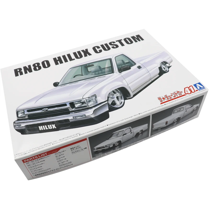 Aoshima plastic assembly car model 1/24 scale  RN80 HILUX CUSTOM 1985 adult collection DIY assembly kit 05949