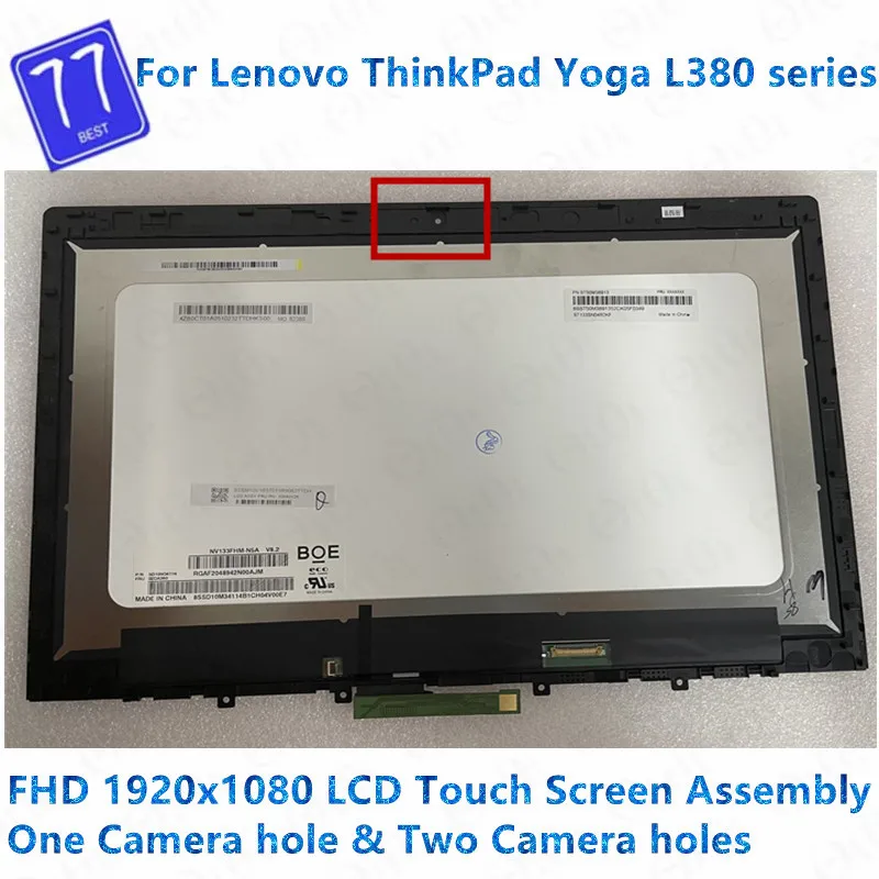 13.3 인치 IPS eDP 30 핀 LCD 스크린 어셈블리 레노버 씽크 패드 S2 요가 S2 요가 L380 20M5 LED 터치 스크린 디지타이저