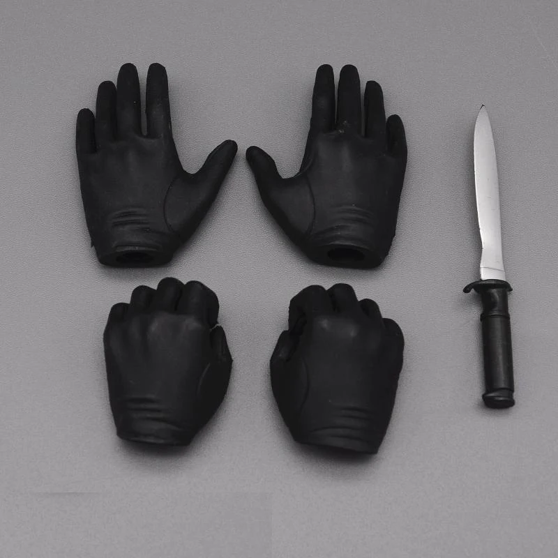 

In Stock For Sale 1/6th Black Gloved Hand Model With Can With Usual 12 inch Doll Figures Collection