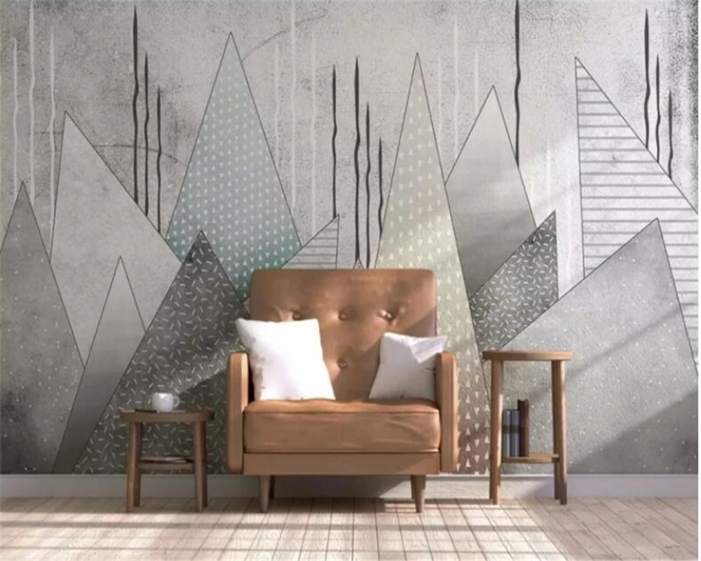 

Custom mural modern geometric triangle Nordic abstract personality living room TV background wall wall papers home decor