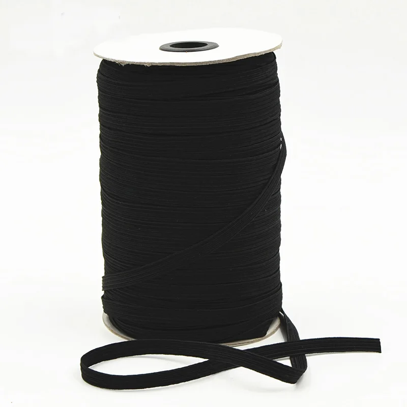 1 rolle Elastische Band Weiß Schwarz Nylon Gummi Band Kabel Geflecht Starken Seil Garment Nähen Zubehör DIY Maske Handwerk 3/6/ 8/10/12mm – Detail 3