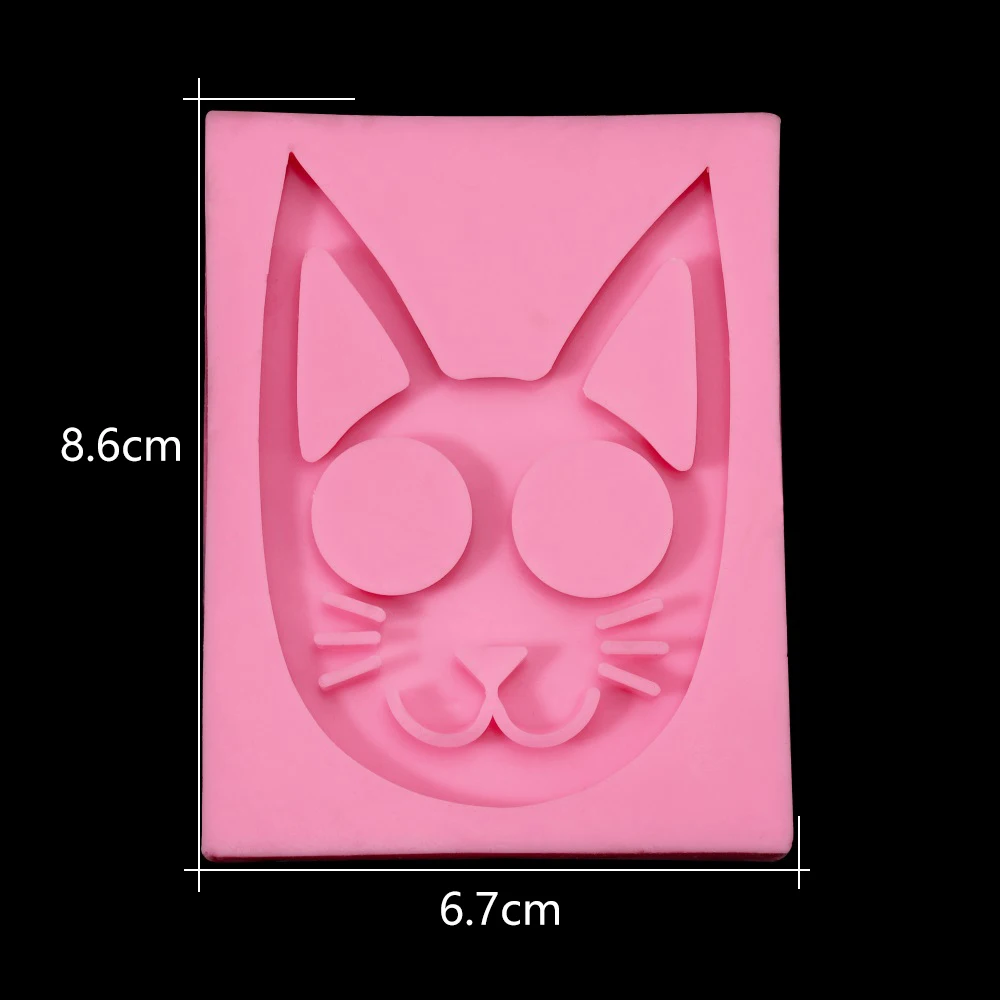 Cat Head Heart Keychain Mold Epoxy Jewellery Silicone Mold For DIY Handmade Keychain Pendant Resin Crafting Mold