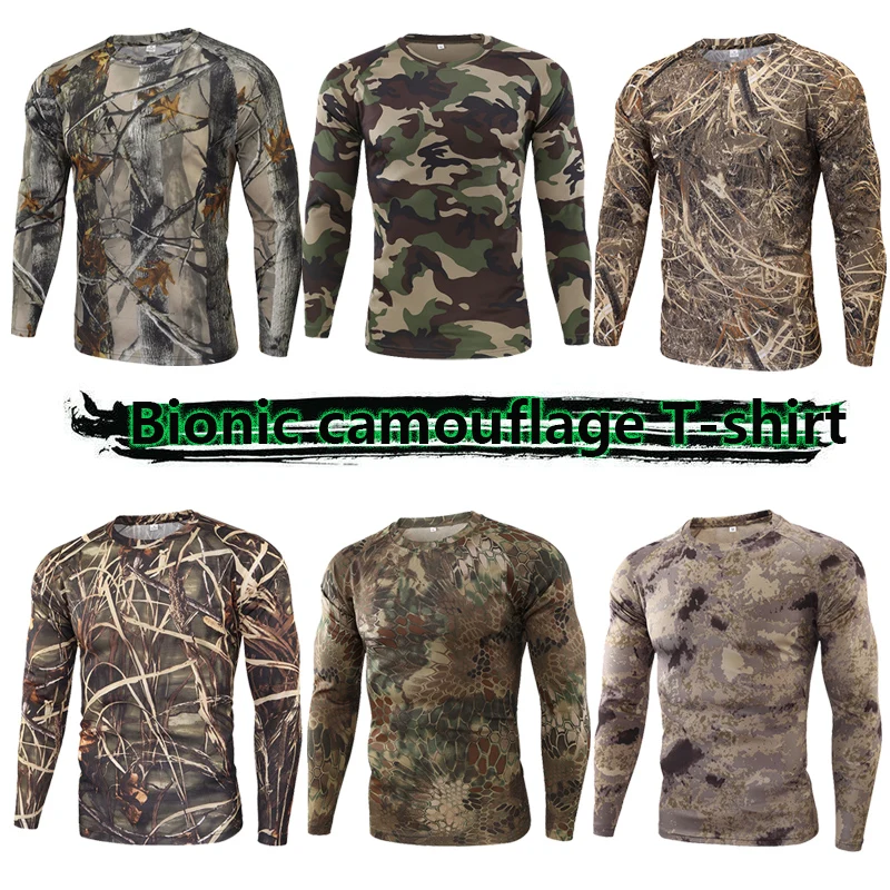 Mege Tactical Camouflage T-shirt Men Long Sleeve Camisa masculina Quick Dry Outdoor Military Airsoft Paintball Training Clothing