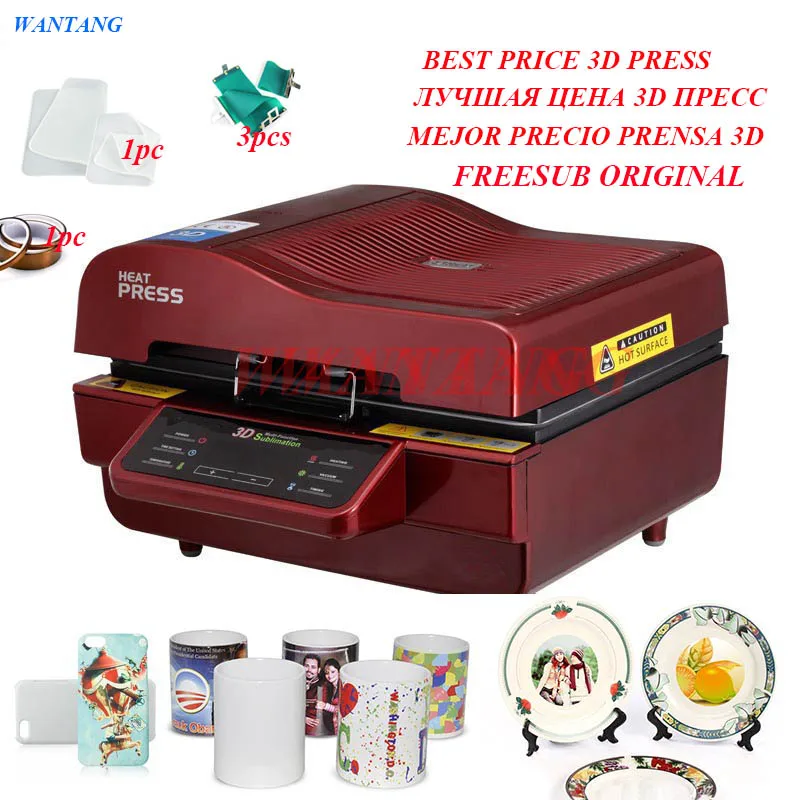 Fastshipping A3 ST-3042 3D Sublimation Vacuum Machine Heat Press Printer for Cases Mugs Plates Glasses Wood