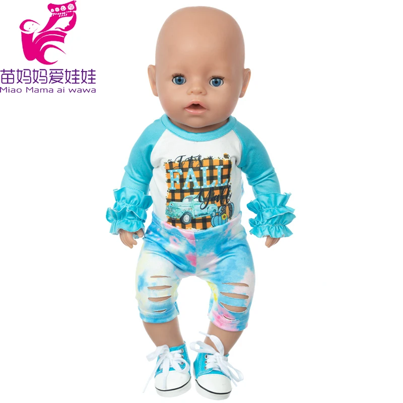 43 CM Baby Doll Clothes Pajama Set Jacket Coat 17 Inch Dolls Jeans Children Gift Toys Outfit