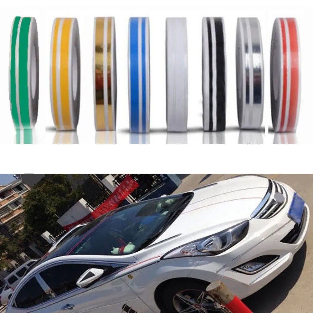 Decoration Multicolor Fashion Waist Line Car Body Decal Vinyl Sticker Pinstripe Steamline  Double Line Tape