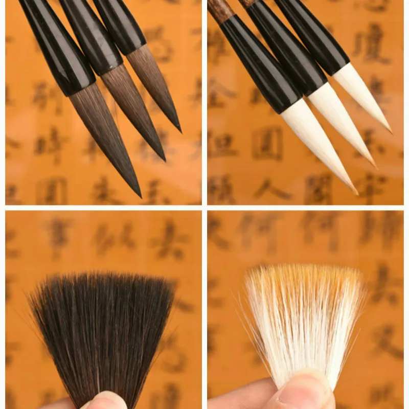 1 pc Wolf Hair Brush Set Tinta China Chinese Huzhou Calligraphy Brush Caligrafia Multiple Hair Painting Writing Brush Pen