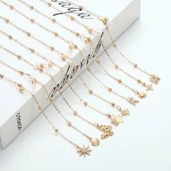 2023 New Fashion Sunglasses Mask Hanging Chain Bohemian Letters Butterfly Shell Stars Moon Charm Glasses Chain Jewelry for Women