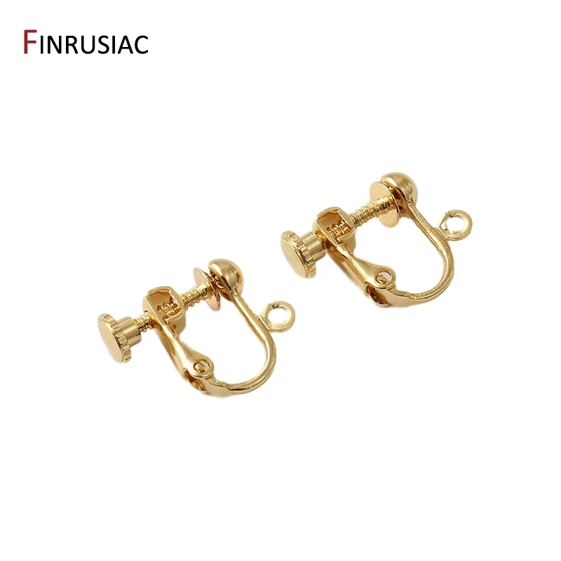 High Quality 14K Gold Plated No Pierced Earrings Hooks No Fade DIY Women Ear Clips Earrings Finding Making Supplies Accessories