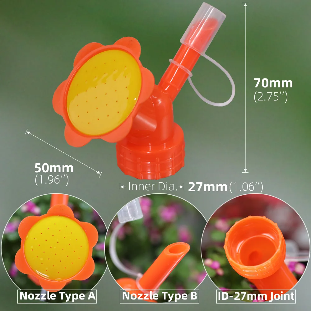 2 in 1 Bottle Cap Sprinkler Dual Nozzle Watering Spout Double Bottle Head Can Watering Nozzle Bonsai Garden Mini Irrigation Tool