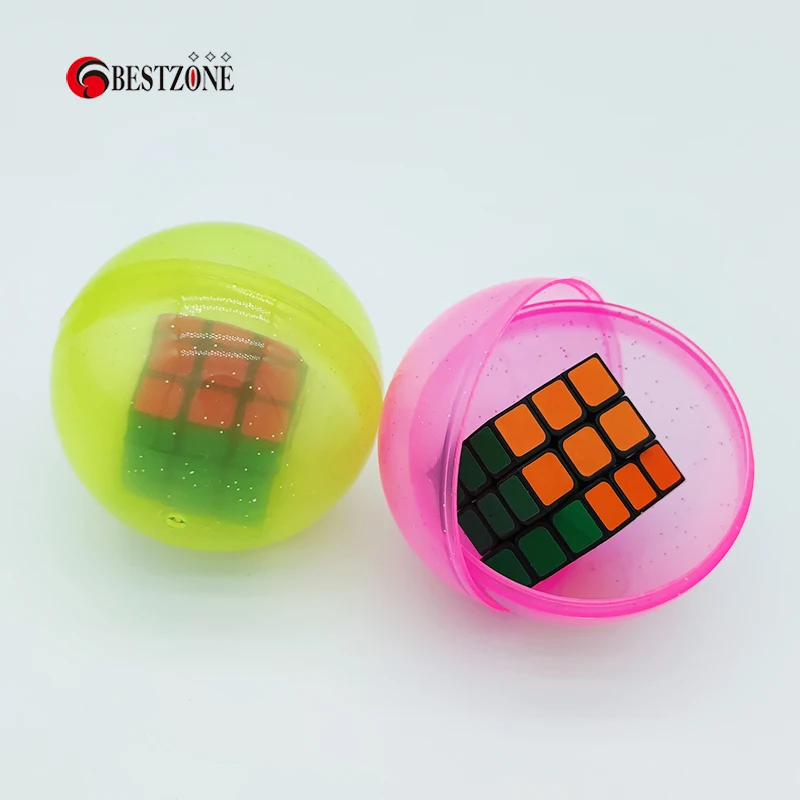 10/50Pcs D75MM Plastic Capsule Toys 2.95 Inch Surprise Balls With Toys Magic Square Cube Kids Gifts Puzzle For Vending Machine