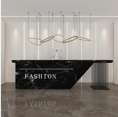 Imitation marble cashier counter high-end hotel atmosphere creative bar table welcome reception