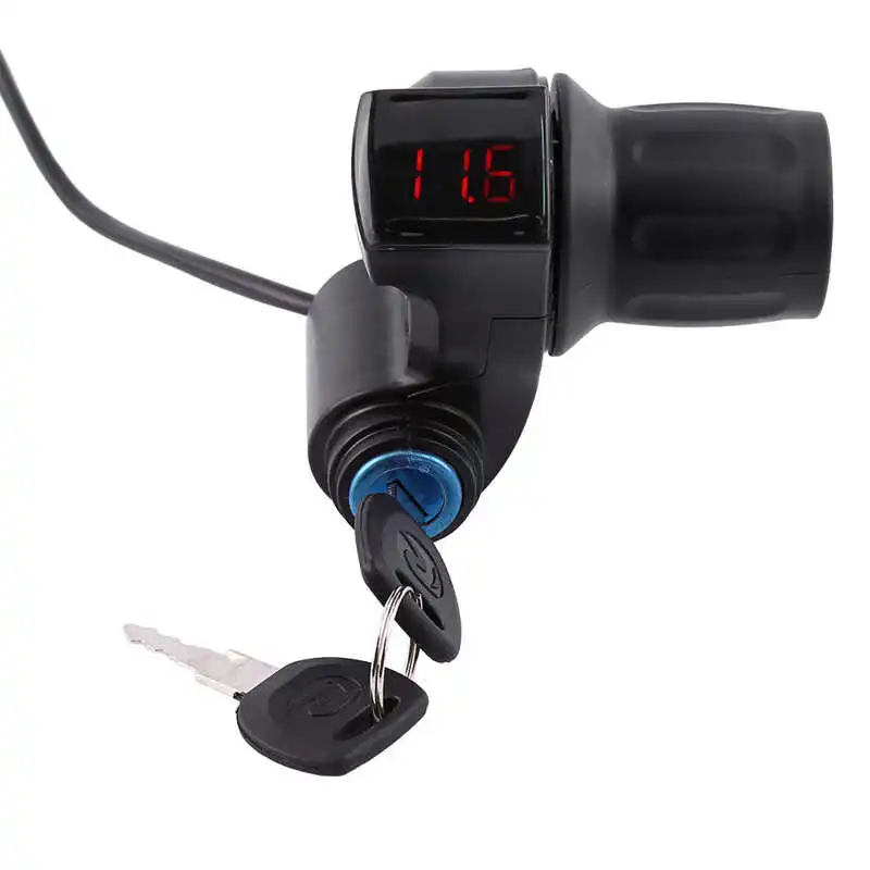 Electric Bike Scooter Half Wrist Throttle Grip Handle LED Display Key Knock 12V-99V Electric  Throttle E-bike Accessory