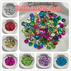 10g 6mm Laser Color Cup PVC Sequins Glitter Paillettes For Clothes,Hat,Shoes.Kids DIY.Crafts Handmade Accessory Wholesale