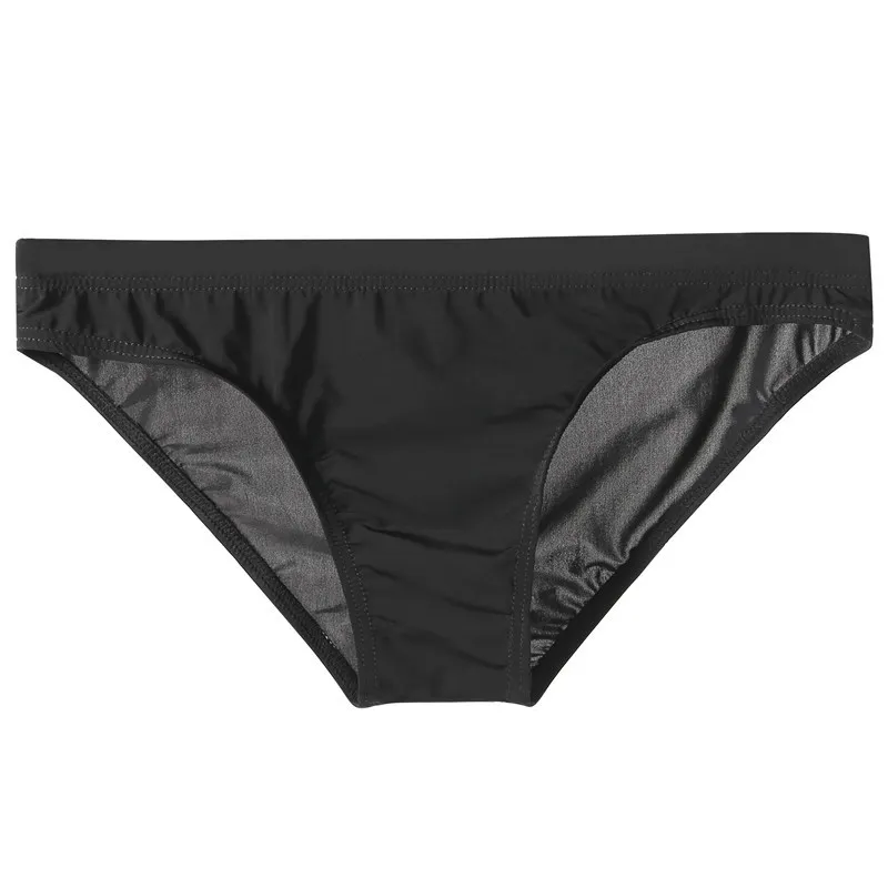 Bikini traslucido Sexy in seta di ghiaccio a vita bassa da uomo slip traspiranti Skinny perizoma maschile Sexy trasparente vita bassa 2021 senza cuciture