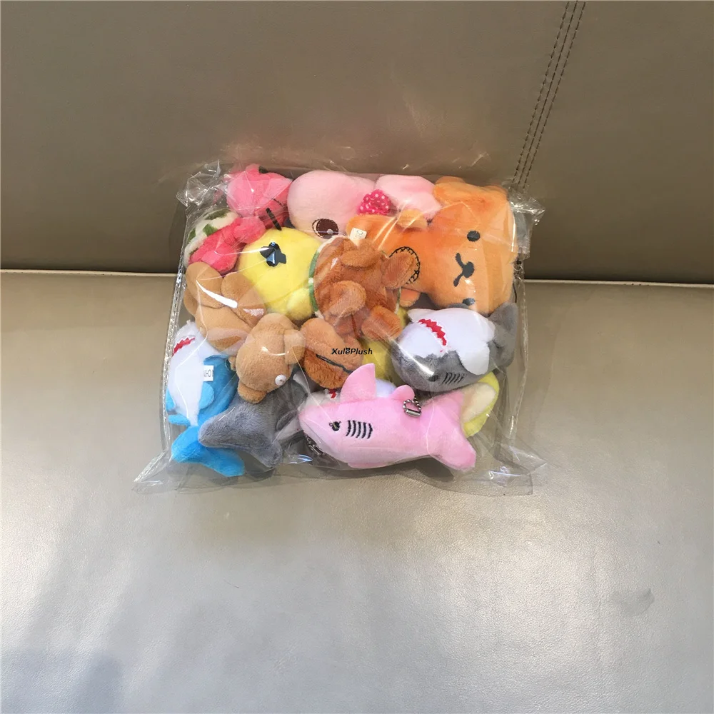 10PCS 6-9CM Mix Random Designs Plush Stuffed Toy . Shark Cat Dog Animals Random