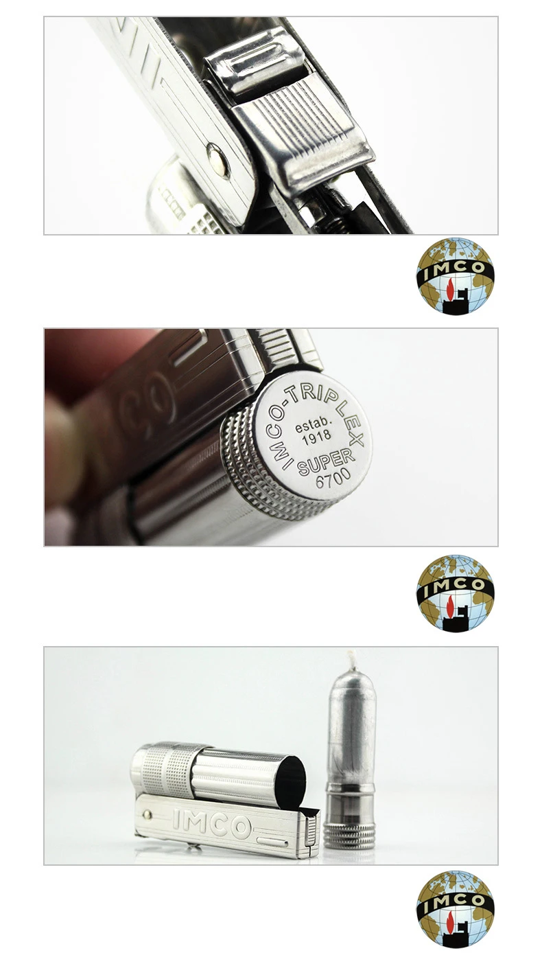 IMCO-Vintage Stainless Steel gasoline Cigarette Lighters 6700 Nostalgic Global Version Lighter