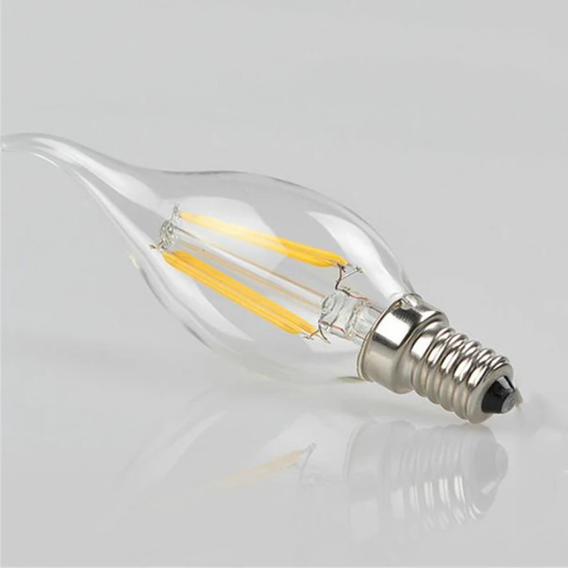 C35 LED Filament Candle Light Bulb E14 220V 240V 4W 8W 12W C35L Edison Bulb Retro Antique Vintage Style Cold Warm White Lamp