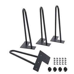 U shaped chair legs DIY sofa leg, black color solid iron metal furniture foot cabinet feet 8/10/14/18/22/28inch, 10/20/30/40cm