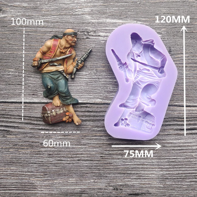 Pirate Silicone Mold Fondant Cake Decorating Mould Sugarcraft Chocolate Cookies Baking Tools Kitchenware For Cakes Gumpaste Form