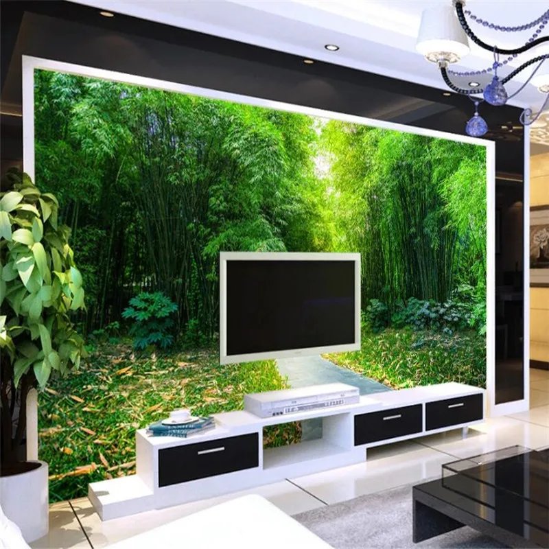 

Milofi custom 3D wallpaper mural natural landscape bamboo forest trail landscape background wall decoration wallpaper