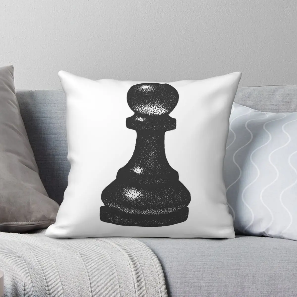 CHESS PAWN Square Pillowcase Polyester Linen Velvet Printed Zip Decorative Throw Pillow Case Bed Cushion Cover