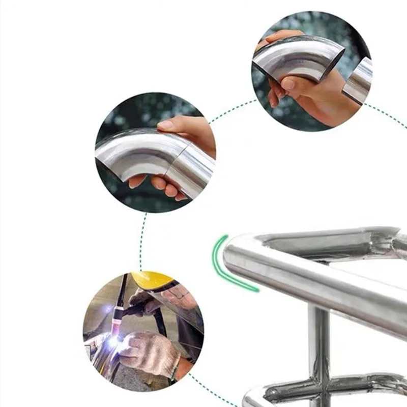 Gomito in acciaio inossidabile da 219 mm, staffa per gomito con diametro esterno di 90 gradi, corrimano per scale, uso industriale decorativo