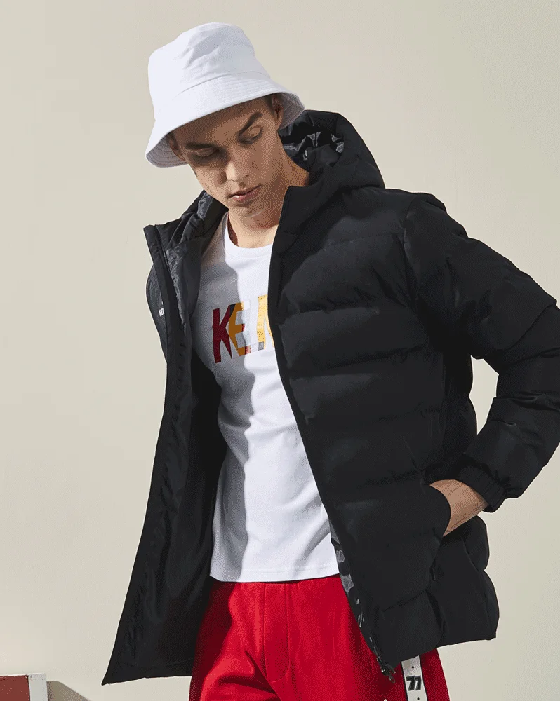 KELME Kid Men Winter Jacket Short Training Coat Male Overcoat Outrwear Warm Windproof Cotton Winter Coat Men Woman 3891417