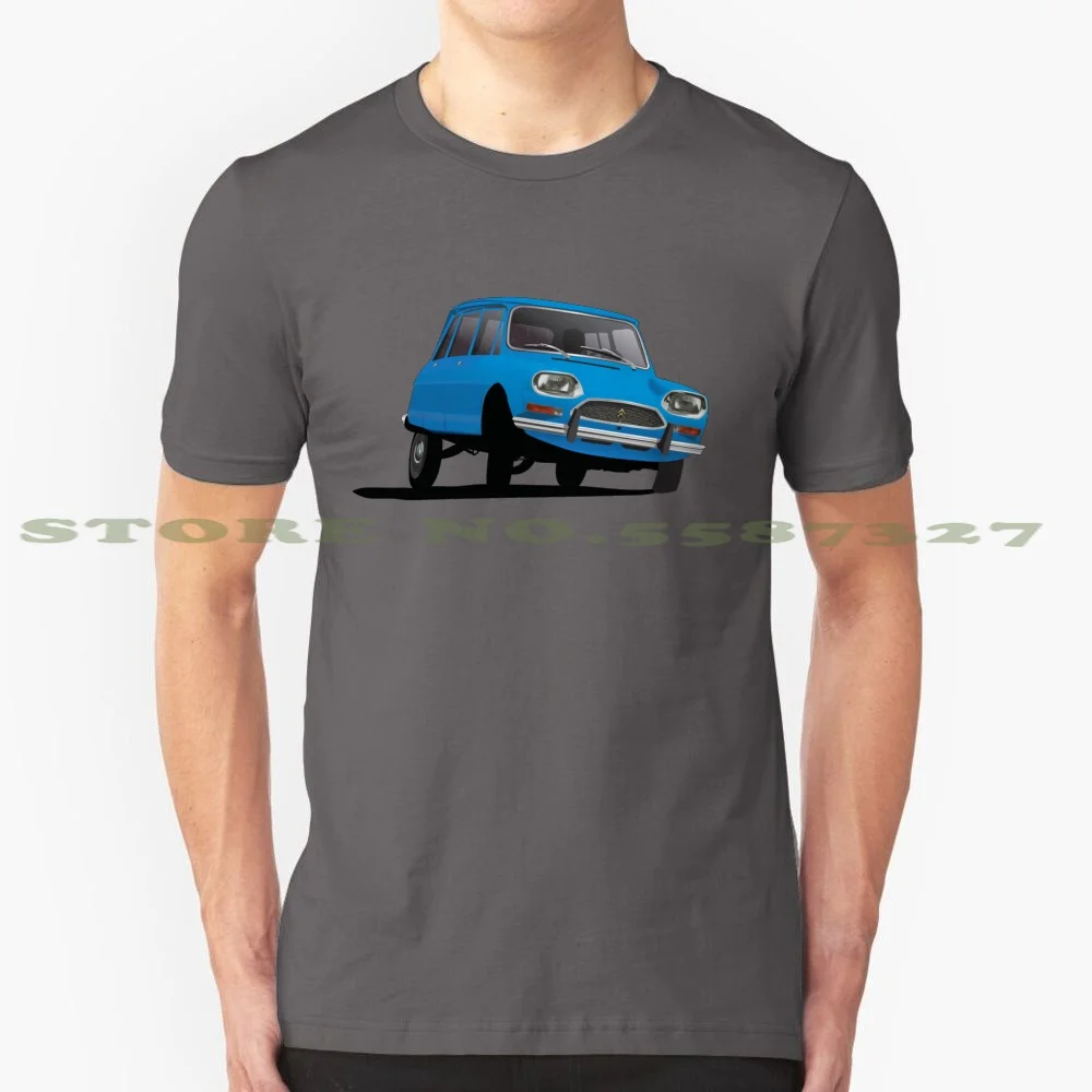 Citroën Ami 8 Break Illustration , Blue 100% Cotton T-Shirt Citro ? N Ami 8 60S 80S Classic Cars Vintage Cars Cornering