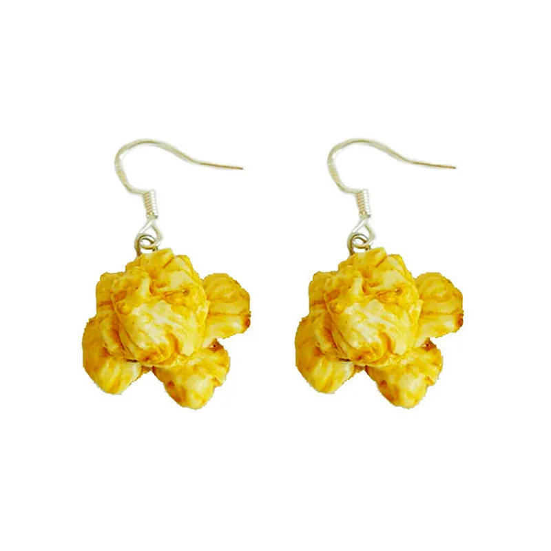 New Arrival Popcorn Fried Chicken Food Acrylic Drop Earrings For Women Handmade Creative Funny Dangle Earring Jewelry Accessory