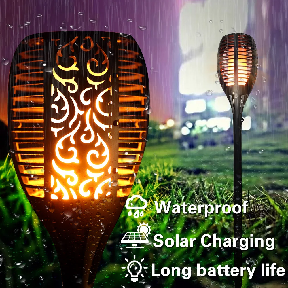 Solar Flame Lamp Flickering IP65 Waterproof LED Garden Decoration Landscape Light Lawn Lamp Path Lighting Torch Light Spot