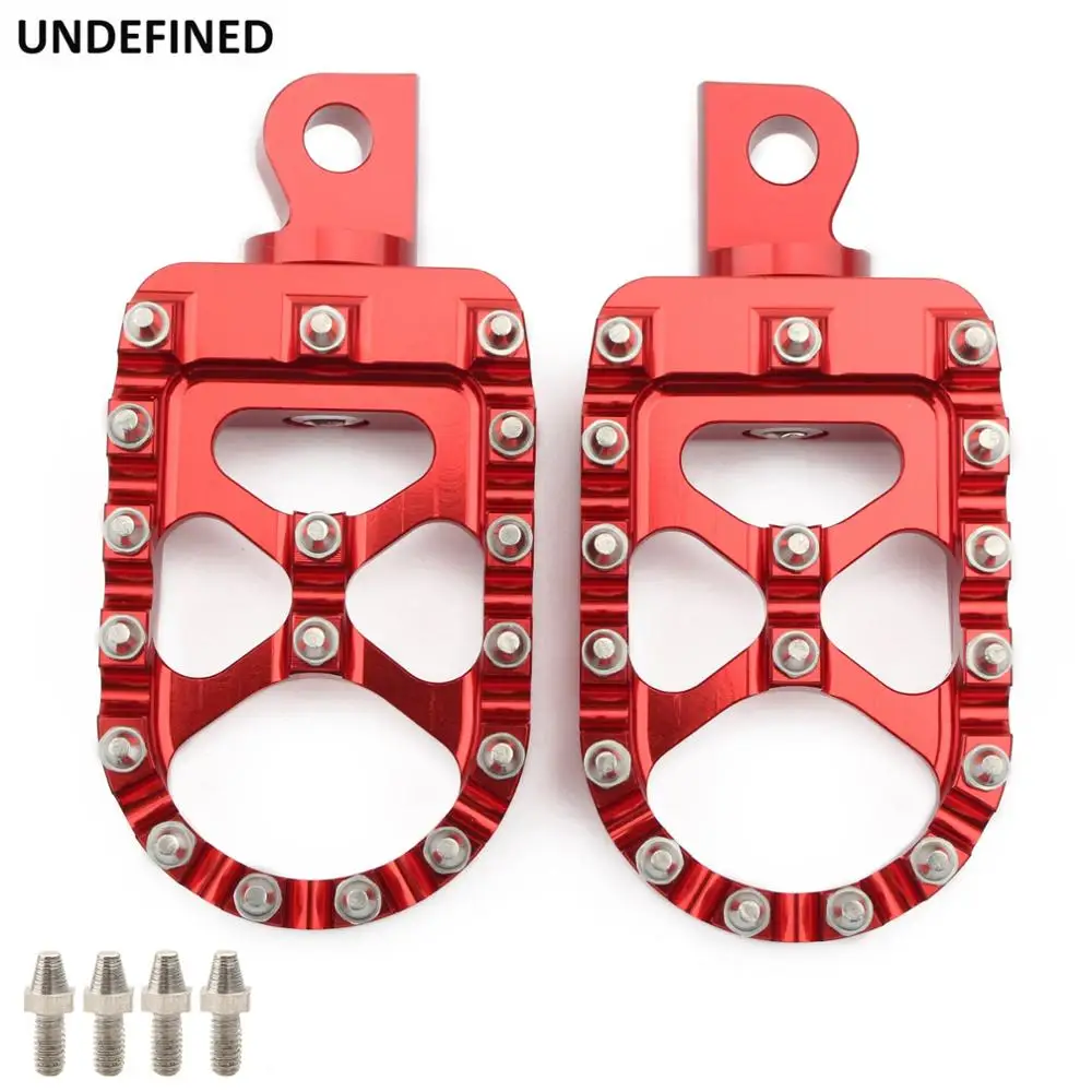 Motorcycle Foot Peg MX Style 360 Rotating Footpegs Bobber Chopper Footrests CNC Red For Harley Sportster Dyna Fatboy Iron 883 XL