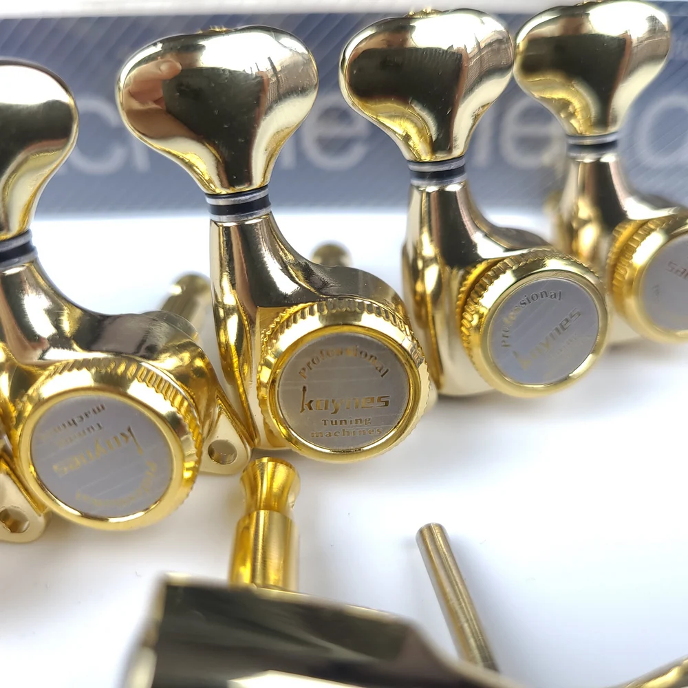 KAYNES Guitar Locking Tuners Electric Guitar Machine Heads Tuners Lock String Tuning Pegs for LP, SG, TL,ST Style Gold Golden