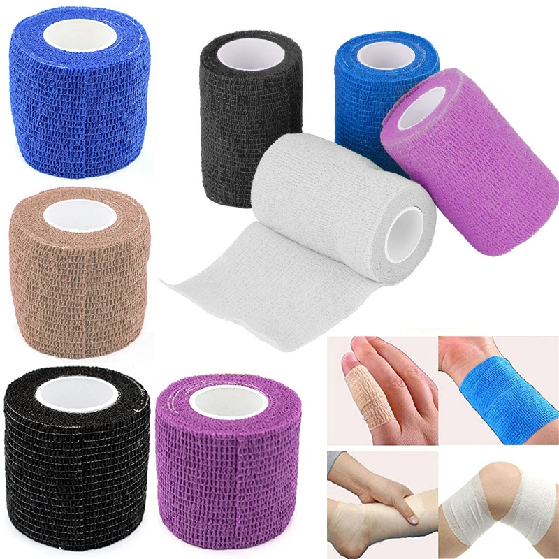 Bandage First Aid Care Treatment Self Adhesive Elastic Bandage Gauze Tapes Wrap Permeability High Flexibility Easily Adheres