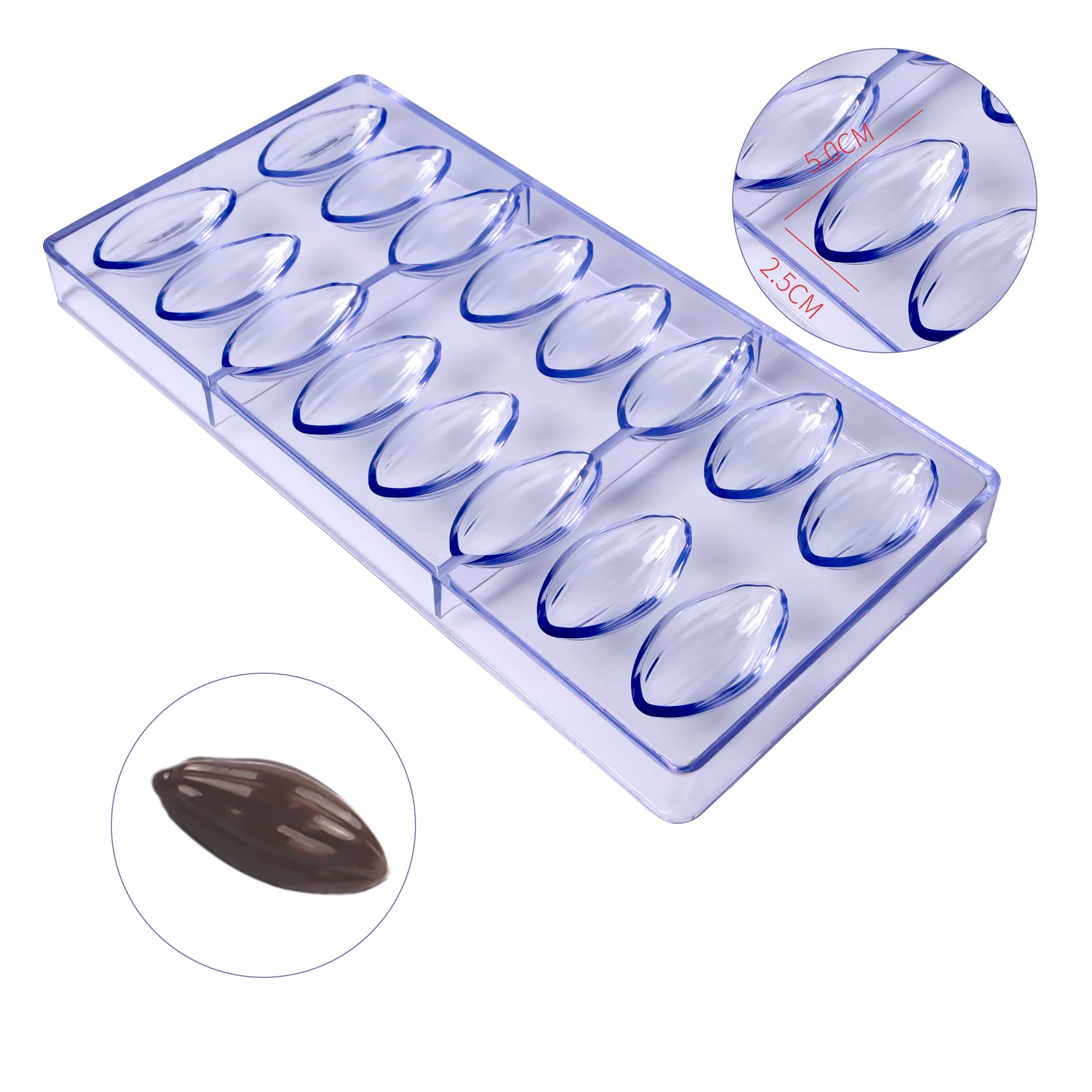 

Free Shipping Plastic 16 Cavities Coco Beans Shape Chocolate Mold DIY Form Cooking Mould CC0013