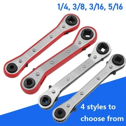 Double-Headed Square Ratchet Wrench Household Disassembly Screw Multi-Function Wrench Air Conditioning Valve Car Repair Tool