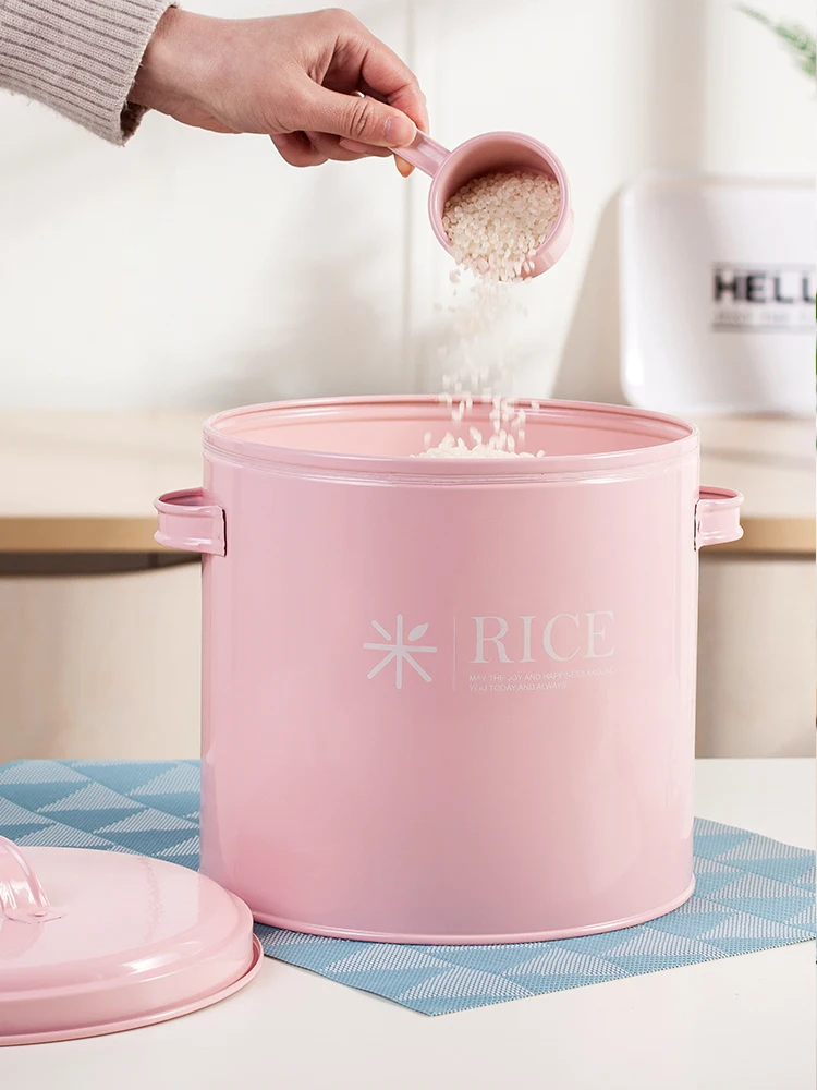 

Food Storage Barrels, Iron Sheet Material 4-5L Capacity Sealed Jars, Pest Control and Moldproof Dog Cat Food Cans