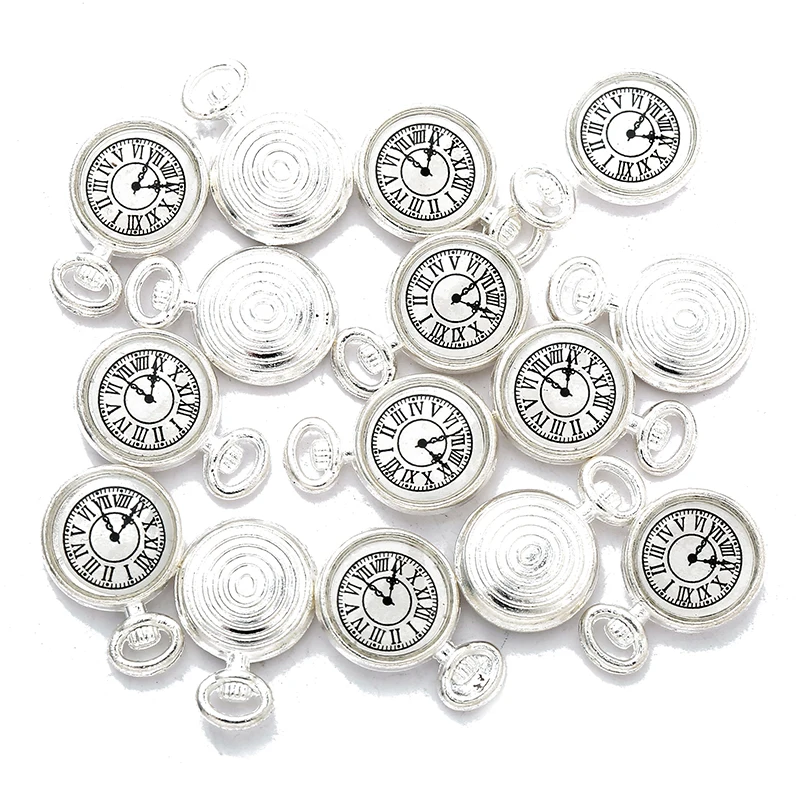 10 pcs Enamel charms antique bronze metal watch pendants fit diy necklace bracelet charms for Jewelry making W80