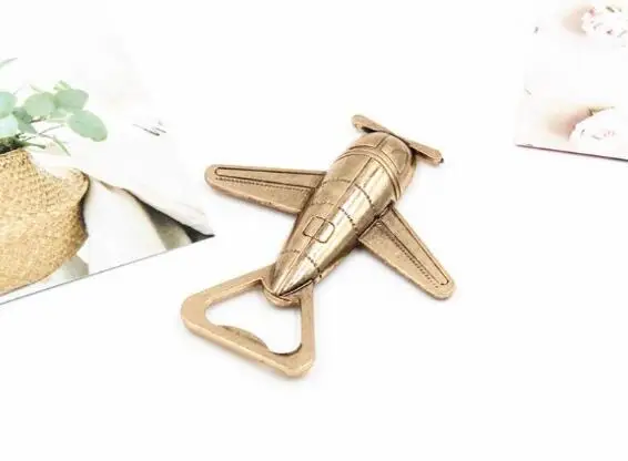 200pcs/lot Antique Air Plane Airplane Shape Wine Beer Bottle Opener Metal Openers For Wedding Party Gift Favors