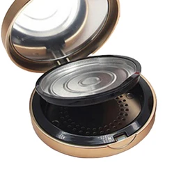 Double Layer Cosmetic Concealer Foundation Powder Container Case Holder Box Jar