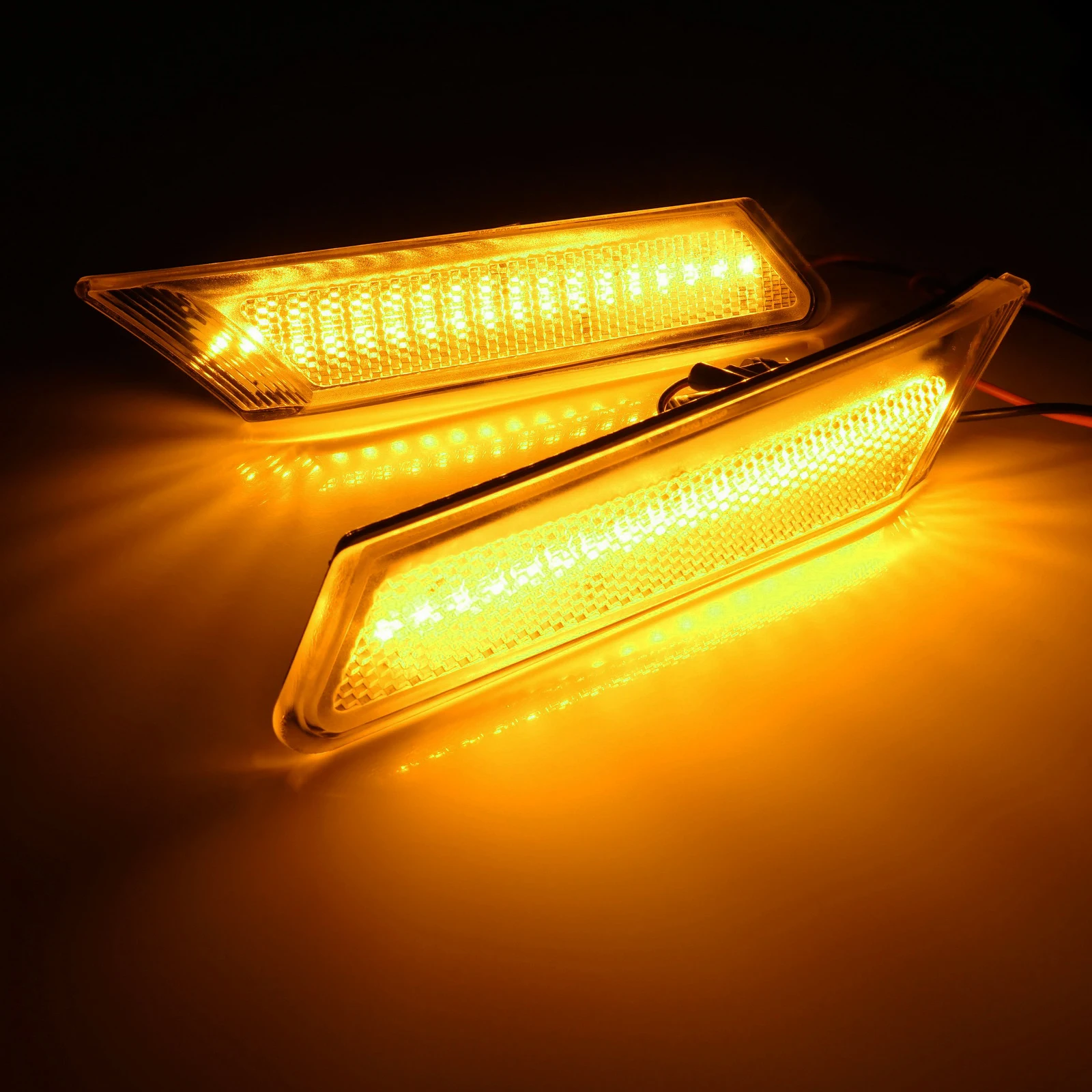 Amber LED Indicator Side Marker Repeater Light Clear Lens For 2005-2008 Porsche Boxster Cayman 987 Carrera 911 997 2005-2012