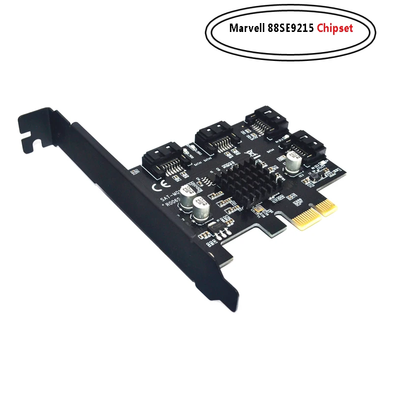 

4 порта SATA 6 Гбит/с PCI Express Карта контроллера PCI-e к SATA III Адаптер/конвертер с платой адаптера расширения радиатора для ПК