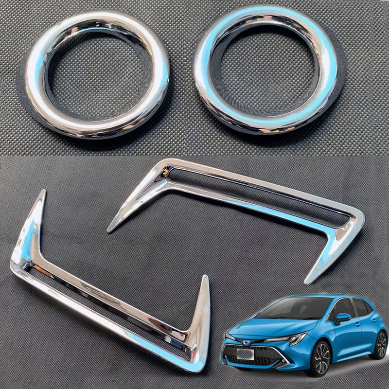 For Toyota Corolla Sport Hatchback Hatch 2019 Chrome Front Rear Reflector Fog Light Lamp Cover Sticker Decoration Trim 4pcs