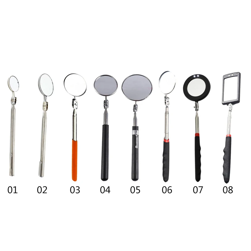 Telescopic Car Inspection Mirror Adjustable Flexible Under-vehicle Observation Mirror with LED Light Auto Endoscope Check Tool